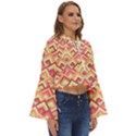 Trendy Chic Modern Chevron Pattern Boho Long Bell Sleeve Top View3