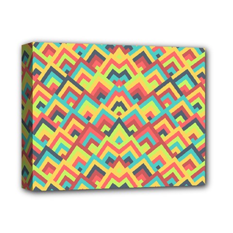 Trendy Chic Modern Chevron Pattern Deluxe Canvas 14  X 11  (stretched) by GardenOfOphir