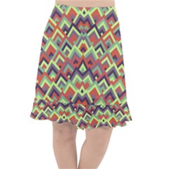 Trendy Chic Modern Chevron Pattern Fishtail Chiffon Skirt