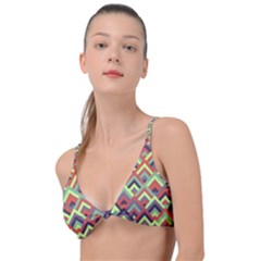 Trendy Chic Modern Chevron Pattern Knot Up Bikini Top