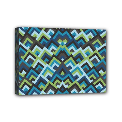 Trendy Chic Modern Chevron Pattern Mini Canvas 7  X 5  (stretched) by GardenOfOphir