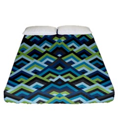 Trendy Chic Modern Chevron Pattern Fitted Sheet (queen Size) by GardenOfOphir