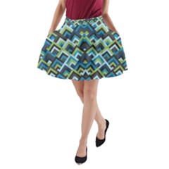 Trendy Chic Modern Chevron Pattern A-line Pocket Skirt by GardenOfOphir