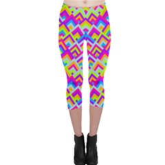 Colorful Trendy Chic Modern Chevron Pattern Capri Leggings  by GardenOfOphir