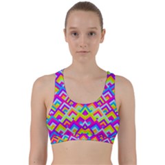 Colorful Trendy Chic Modern Chevron Pattern Back Weave Sports Bra by GardenOfOphir