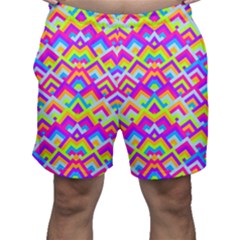 Colorful Trendy Chic Modern Chevron Pattern Men s Shorts by GardenOfOphir