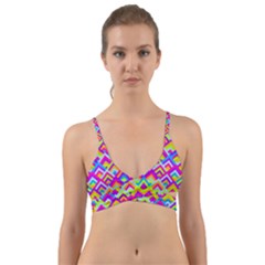 Colorful Trendy Chic Modern Chevron Pattern Wrap Around Bikini Top by GardenOfOphir
