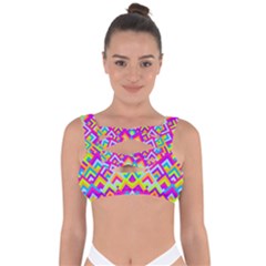Colorful Trendy Chic Modern Chevron Pattern Bandaged Up Bikini Top by GardenOfOphir