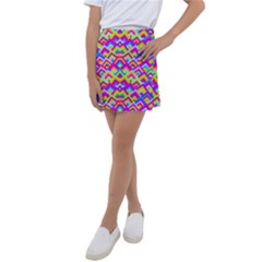 Colorful Trendy Chic Modern Chevron Pattern Kids  Tennis Skirt by GardenOfOphir