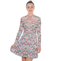 Trendy Chic Modern Chevron Pattern Long Sleeve Panel Dress by GardenOfOphir