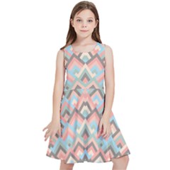 Trendy Chic Modern Chevron Pattern Kids  Skater Dress by GardenOfOphir