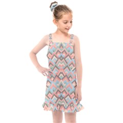 Trendy Chic Modern Chevron Pattern Kids  Overall Dress by GardenOfOphir