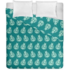 Ladybug Vector Geometric Tile Pattern Duvet Cover Double Side (California King Size)