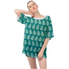 Ladybug Vector Geometric Tile Pattern Oversized Chiffon Top