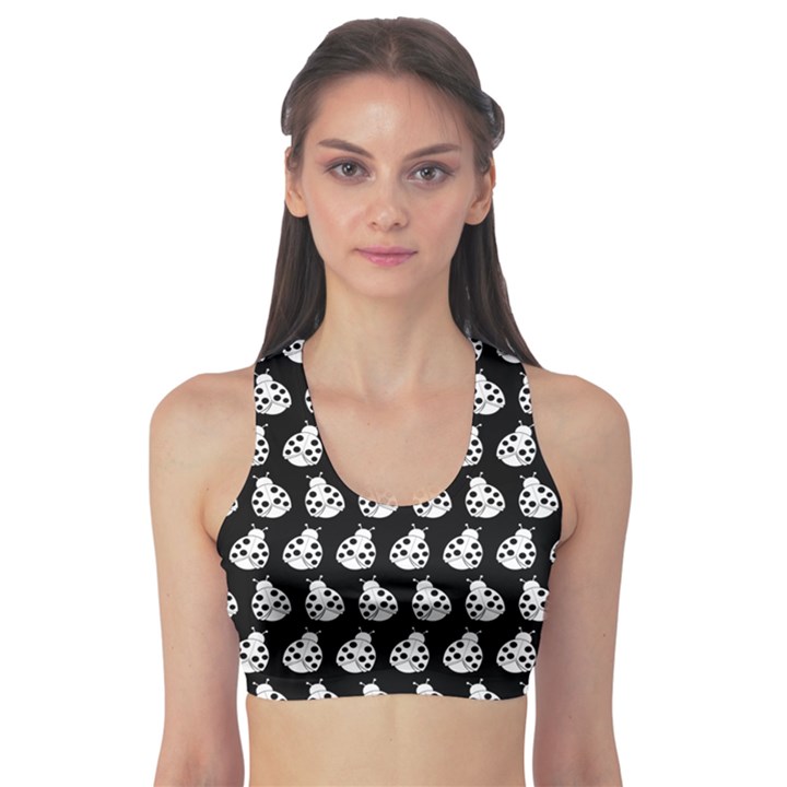 Ladybug Vector Geometric Tile Pattern Sports Bra