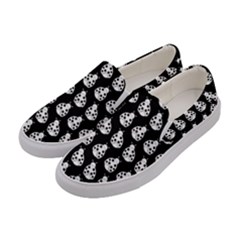 Ladybug Vector Geometric Tile Pattern Women s Canvas Slip Ons by GardenOfOphir