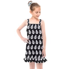 Ladybug Vector Geometric Tile Pattern Kids  Overall Dress by GardenOfOphir