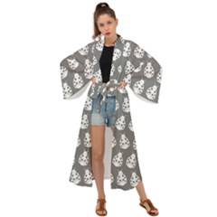 Ladybug Vector Geometric Tile Pattern Maxi Kimono by GardenOfOphir