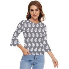 Ladybug Vector Geometric Tile Pattern Bell Sleeve Top