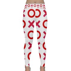 Pattern Xoxo Red White Love Classic Yoga Leggings by Jancukart