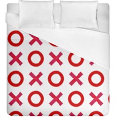 Pattern Xoxo Red White Love Duvet Cover (king Size) by Jancukart