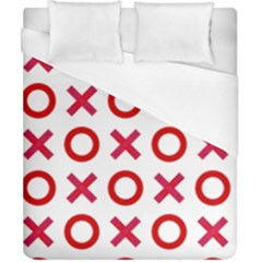 Pattern Xoxo Red White Love Duvet Cover (california King Size) by Jancukart