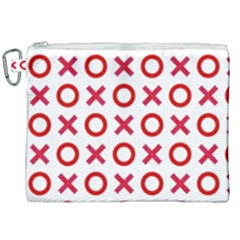 Pattern Xoxo Red White Love Canvas Cosmetic Bag (xxl) by Jancukart