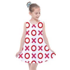 Pattern Xoxo Red White Love Kids  Summer Dress by Jancukart