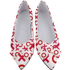 Pattern Xoxo Red White Love Women s Bow Heels by Jancukart