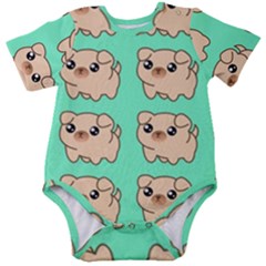 Puppy Pattern Dog Pet Baby Short Sleeve Bodysuit by Jancukart