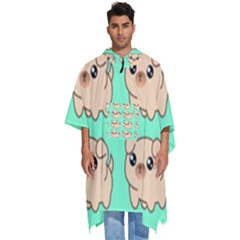 Puppy Pattern Dog Pet Men s Hooded Rain Ponchos by Jancukart