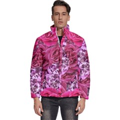 Roses Pink Tourmaline Seamless Men s Puffer Bubble Jacket Coat by Jancukart