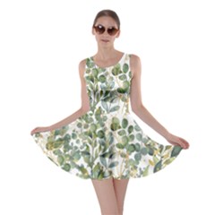 Gold And Green Eucalyptus Leaves Skater Dress by Jack14