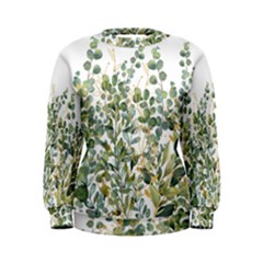 Gold And Green Eucalyptus Leaves Women s Sweatshirt by Jack14