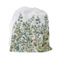 Gold And Green Eucalyptus Leaves Drawstring Pouch (2XL) View2
