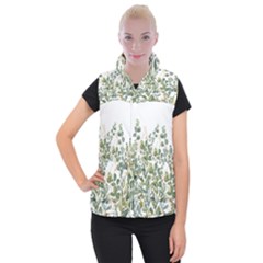 Gold And Green Eucalyptus Leaves Women s Button Up Vest