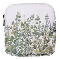 Gold And Green Eucalyptus Leaves Mini Square Pouch