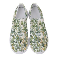 Gold And Green Eucalyptus Leaves Women s Slip On Sneakers by Jack14