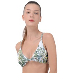 Gold And Green Eucalyptus Leaves Knot Up Bikini Top by Jack14