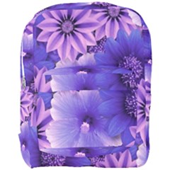 Pattern Floral Flora Flower Flowers Blue Violet Patterns Full Print Backpack