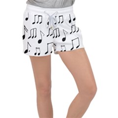 Music Is The Answer Phrase Concept Graphic Women s Velour Lounge Shorts by dflcprintsclothing