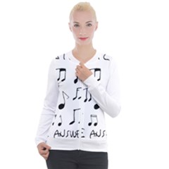 Music Is The Answer Phrase Concept Graphic Casual Zip Up Jacket by dflcprintsclothing