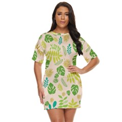 Tropical Leaf Leaves Palm Green Just Threw It On Dress