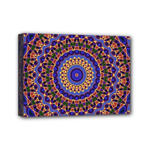 Mandala Kaleidoscope Background Mini Canvas 7  x 5  (Stretched)