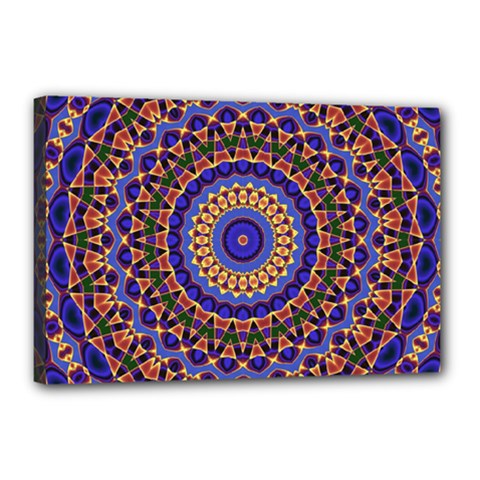 Mandala Kaleidoscope Background Canvas 18  x 12  (Stretched)