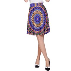 Mandala Kaleidoscope Background A-Line Skirt