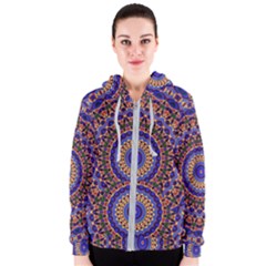 Mandala Kaleidoscope Background Women s Zipper Hoodie by Jancukart