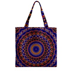 Mandala Kaleidoscope Background Zipper Grocery Tote Bag