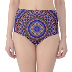 Mandala Kaleidoscope Background Classic High-Waist Bikini Bottoms