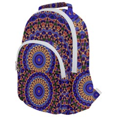 Mandala Kaleidoscope Background Rounded Multi Pocket Backpack